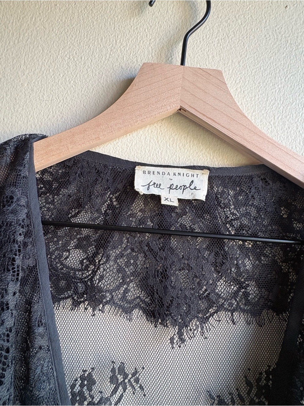 Free People x Brenda Knight Black Lace Blouse - Picture 3 of 3